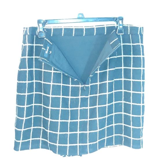 Madewell Windowpane Ruffle front  Skirt - Picture 4 of 8